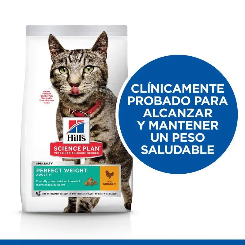 Hill'S Science Plan Adult Perfect Weight Pollo 2,5 kg Alimento para Gatos