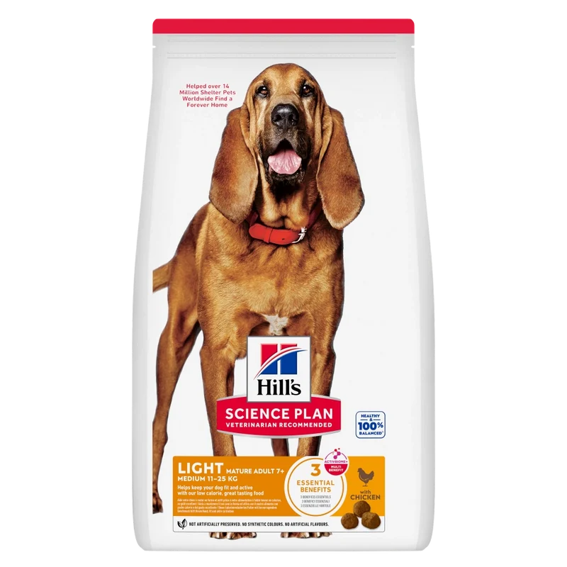 Hill'S Science Plan Mature Adult 7+ Light Medium Pollo 14 kg Alimento para Perros