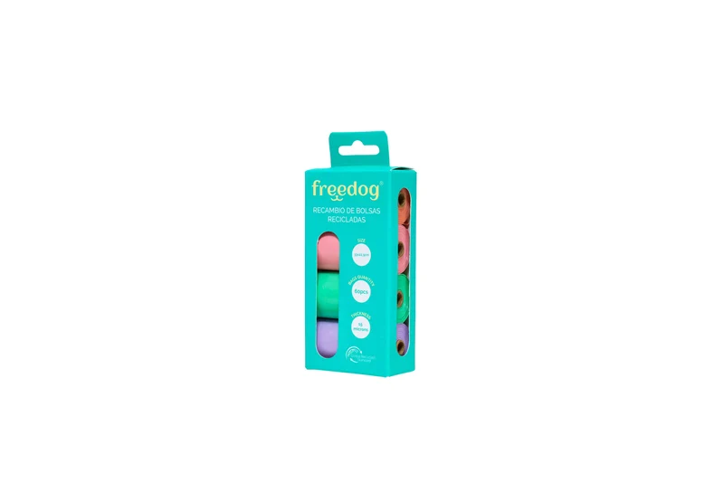 Freedog Eco Recambio Bolsas 15 Bolsas/Rollo Color Pastel