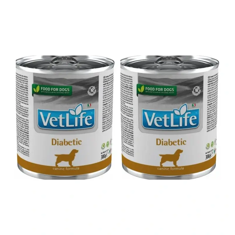 Farmina Vet Natural Diet Dog Diabetic 6X300Gr, Comida Húmeda Para Perros, Pack De 2