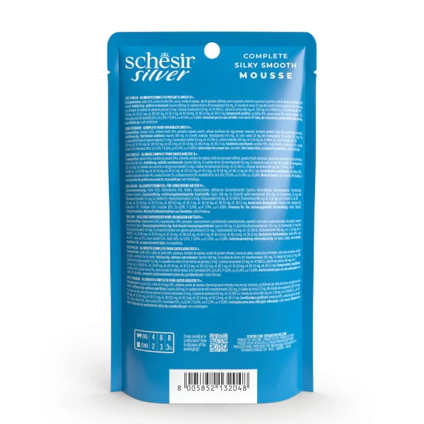 Schesir Silver Mousse Senior Cat Chicken Wet Food 80G