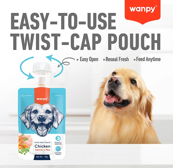 Wanpy Tasty Meat Paste Beef With Carrot & Pea Dog Treats 90G