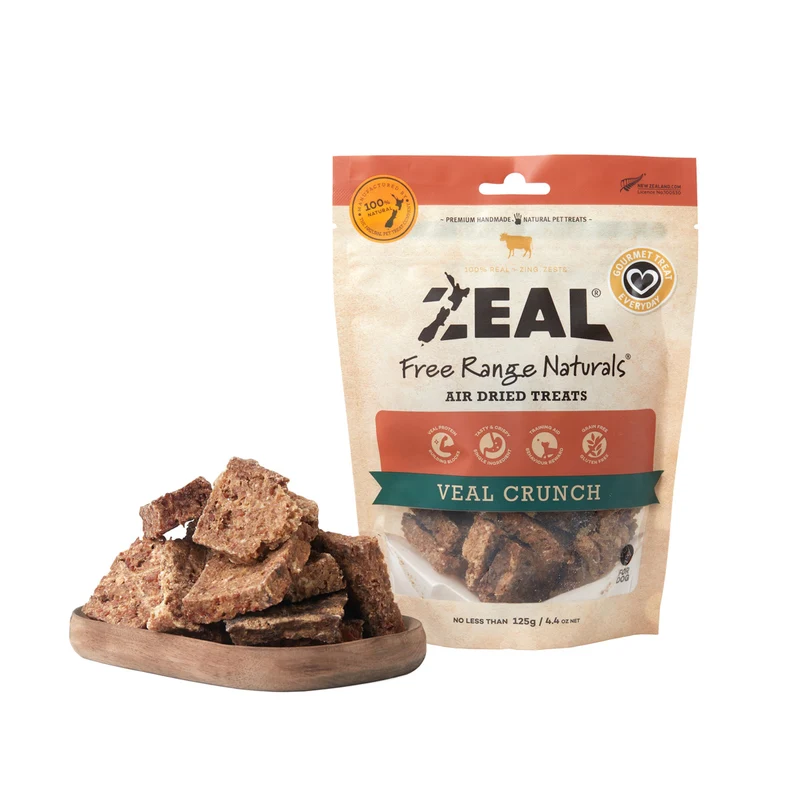 Zeal Veal Crunch Air Dried Dog Treats 125G