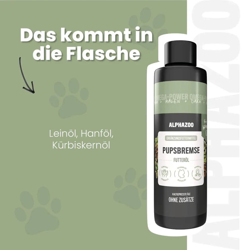 Pupsbremse Futteröl para perros
