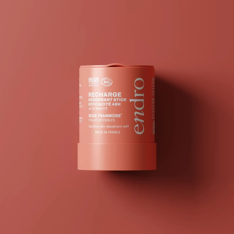 Recharge déodorant stick 48H - Parfum rose-framboise