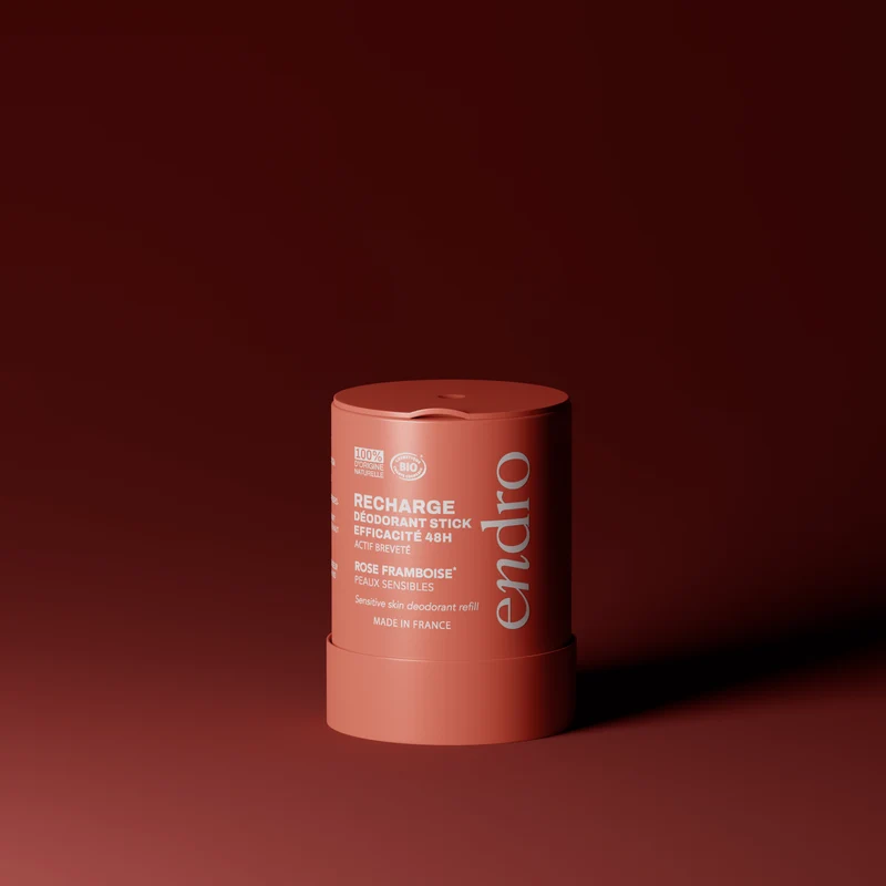 Recharge déodorant stick 48H - Parfum rose-framboise