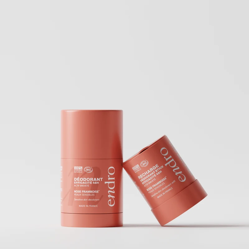 Recharge déodorant stick 48H - Parfum rose-framboise