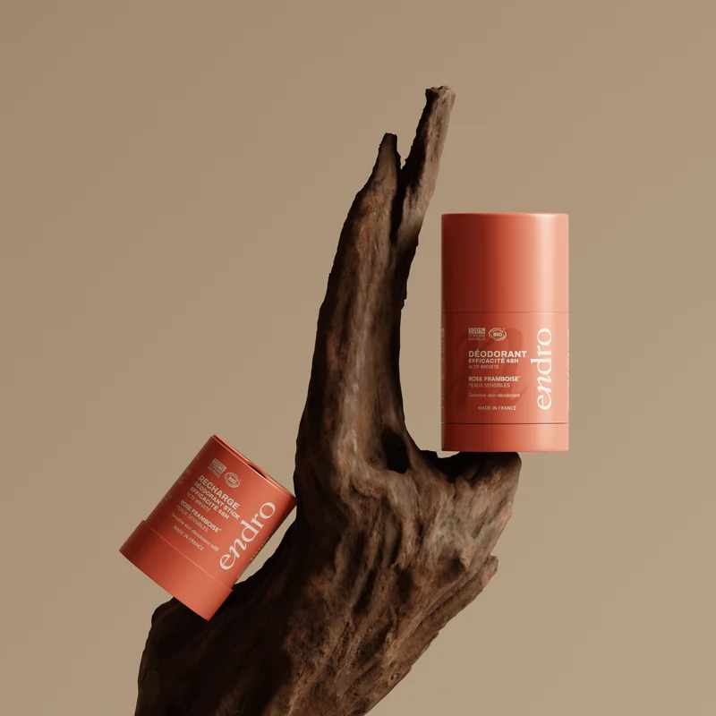 Déodorant stick 48H rechargeable - Parfum rose-framboise