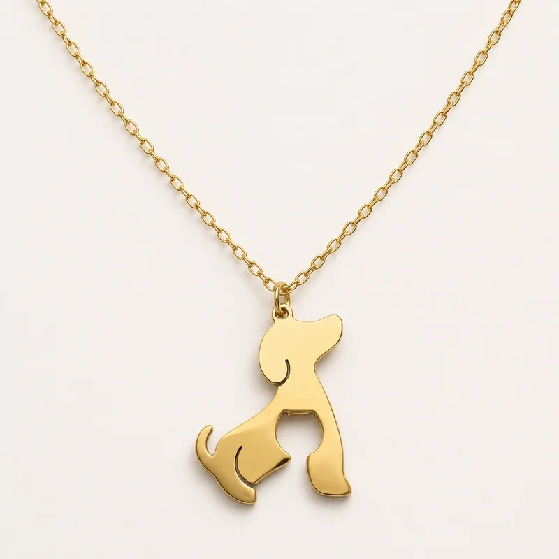 🐾 Collar de Acero Dorado Perro & Gato – Amor Incondicional