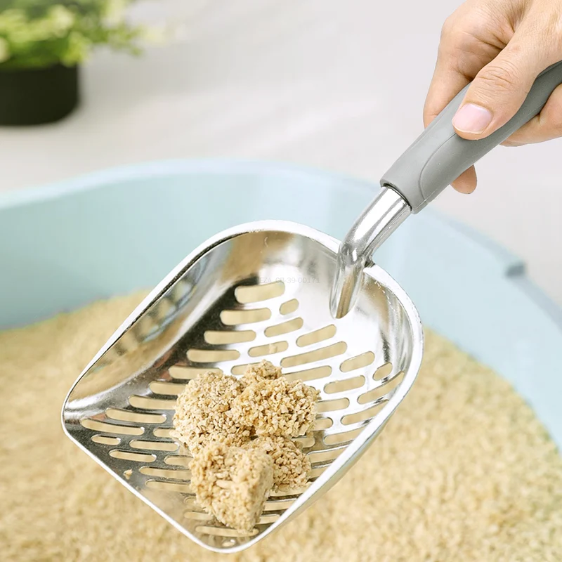 Cuchara de aluminio para arena de gatos