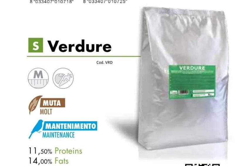 Verduri Pienso de Huevo Suelto 1kg (+ Complejo Vitamínico), A base de zanahoria, hinojo y tomate - Pineta Zootecnici