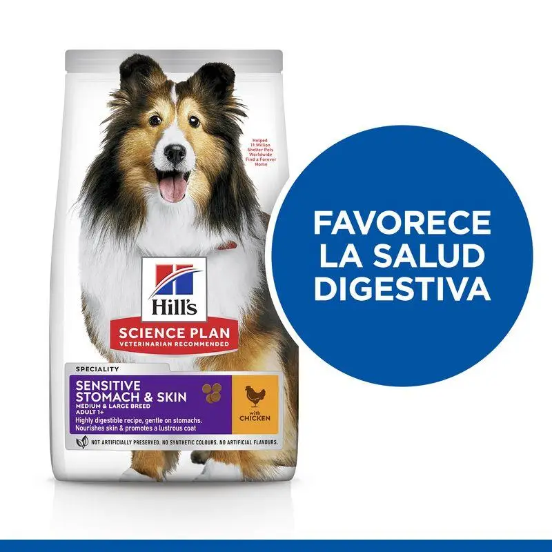 Hill'S Science Plan Adult Sensitive Stomach y Skin Medium Pollo 2,5 kg Alimento para Perros