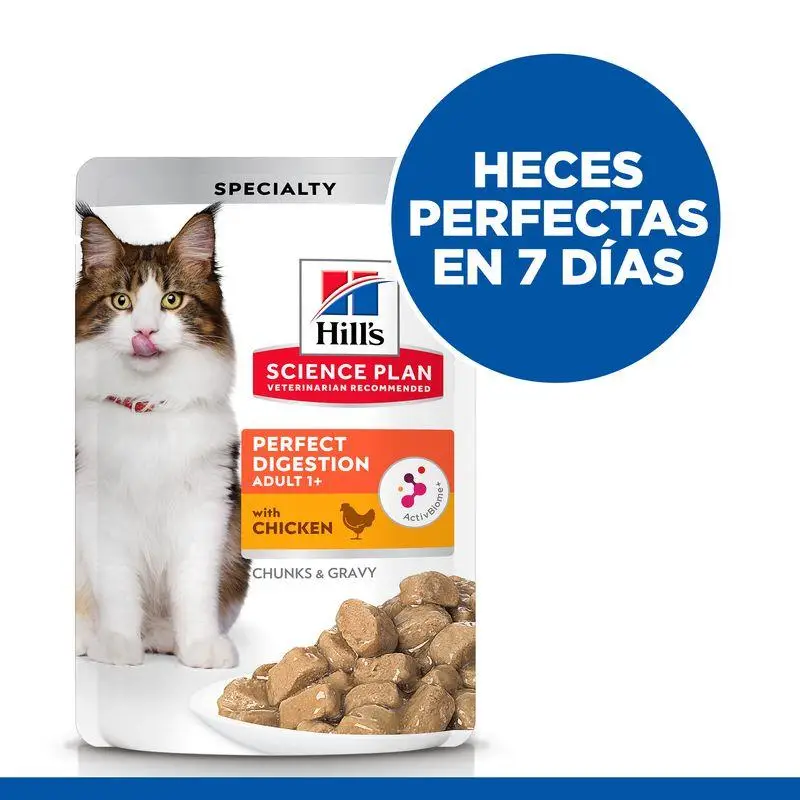 Hill'S Science Plan Adult Perfect Digestion Pollo 85 g Sobre Alimento para Gatos