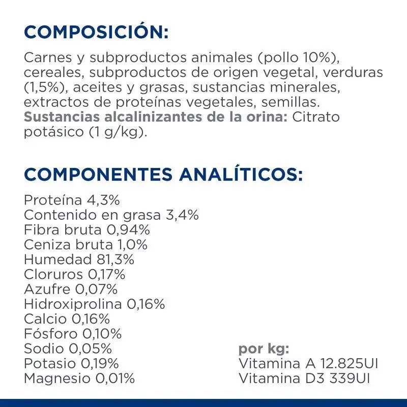 Hill'S C/D Multicare Estofado con Pollo y Verduras 354 g Alimento para Perros