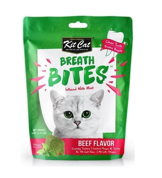 Kit Cat Breath Bites Beef Flavour Cat Treats 60G