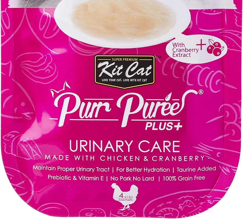 Kit Cat Purr Puree Plus Urinary Care Chicken Cat Treats 60G