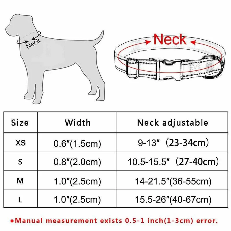 Stark reflejaktierendes Hundehalsband mit Namen graviert