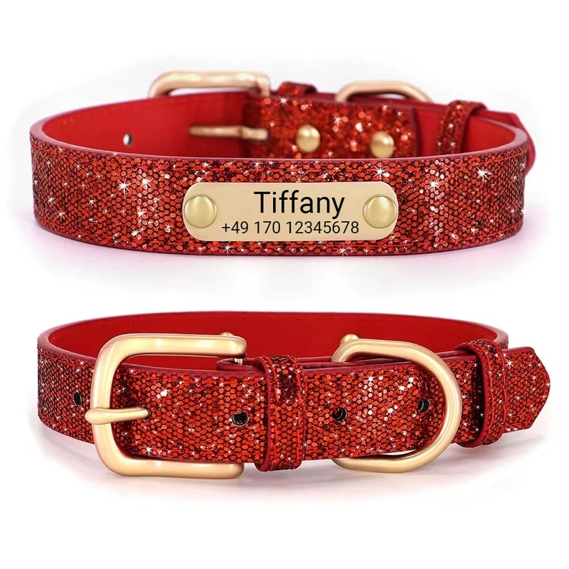 Hundehalsband "Tiffany" con nombre y teléfono personalizados. Incluye lasergravur.