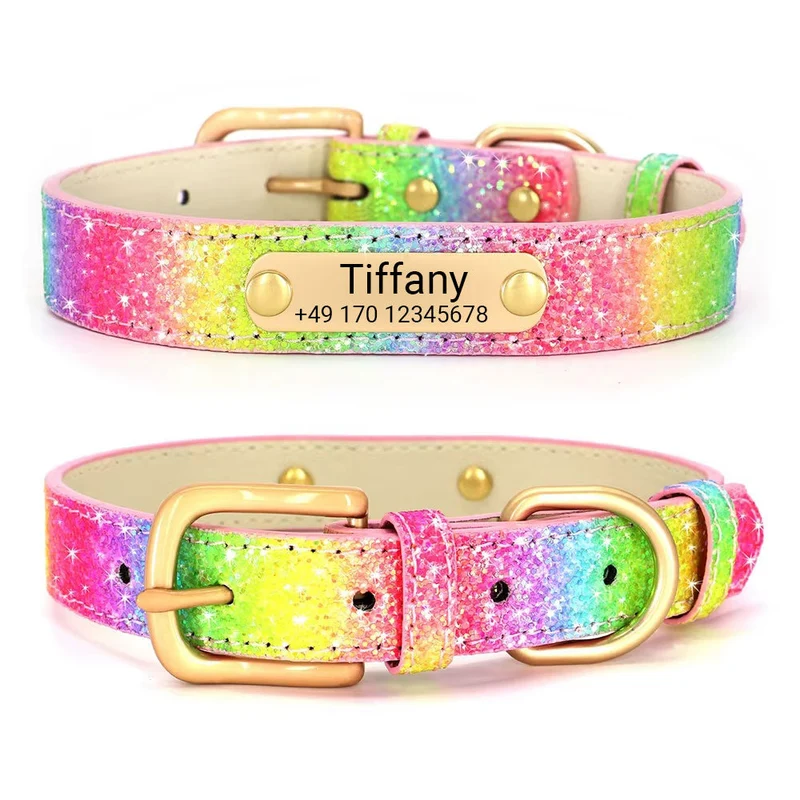 Hundehalsband "Tiffany" con nombre y teléfono personalizados. Incluye lasergravur.