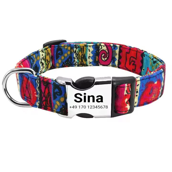 Hundehalsband „Sina“ – Personalizada con nombres y números | Verstellbar, ligero y robusto