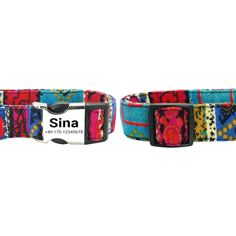 Hundehalsband „Sina“ – Personalizada con nombres y números | Verstellbar, ligero y robusto