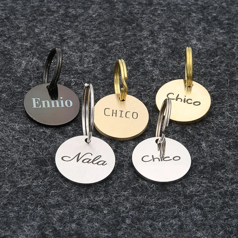 Hundemarke mit Gravur, Name and Telefon personalisiert, rund, 25mm or 30mm in verschiedenen Farben