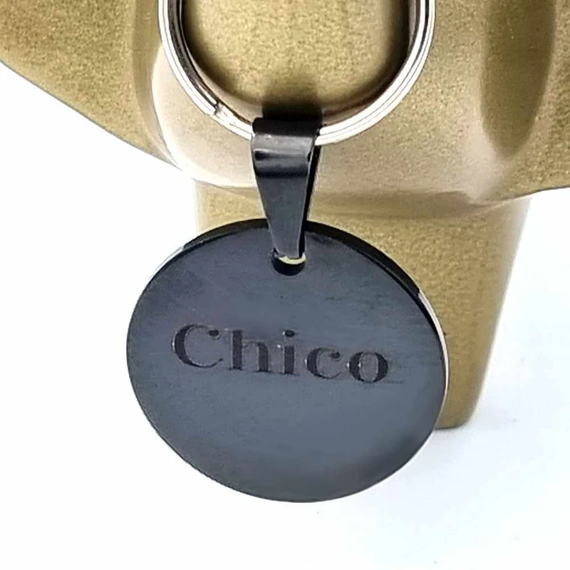Hundemarke mit Gravur, Name and Telefon personalisiert, rund, 25mm or 30mm in verschiedenen Farben