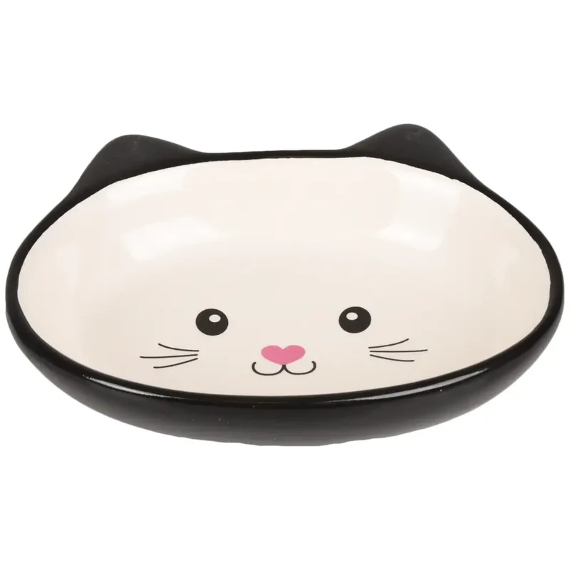 Flamingo Comedero Ceramica Gato Isa Negro 14 cm