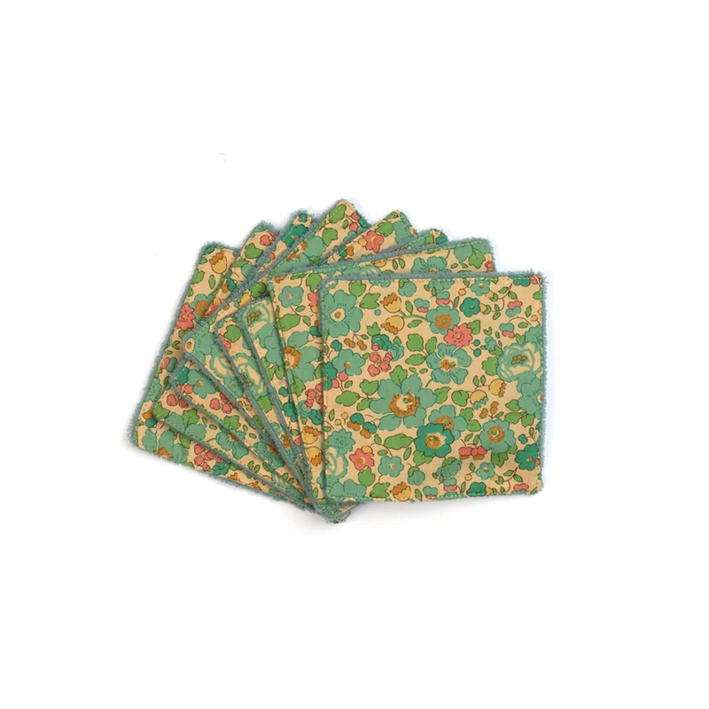 Bambidou Pack 8 Lingettes - Vert Betsy Liberty