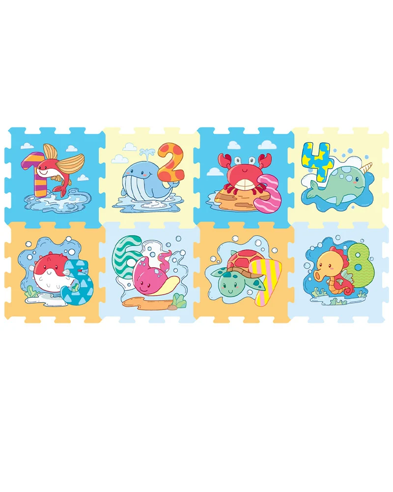 Sunta Tapis Puzzle Imprimé 8 Pièces - Numéro Sous L'eau