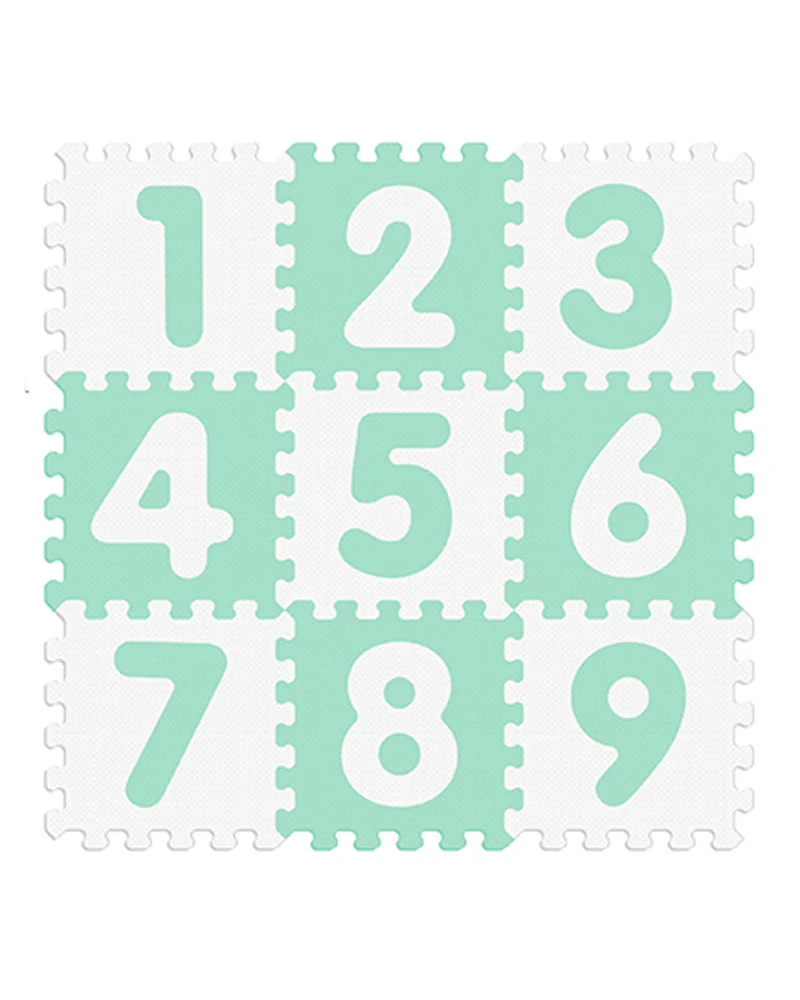 Sunta Tapis Puzzle Numéros Souple Antibactérien - Vert & Blanc