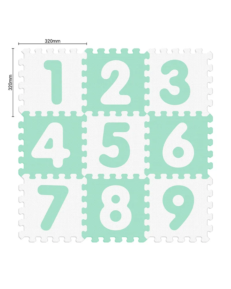 Sunta Tapis Puzzle Numéros Souple Antibactérien - Vert & Blanc