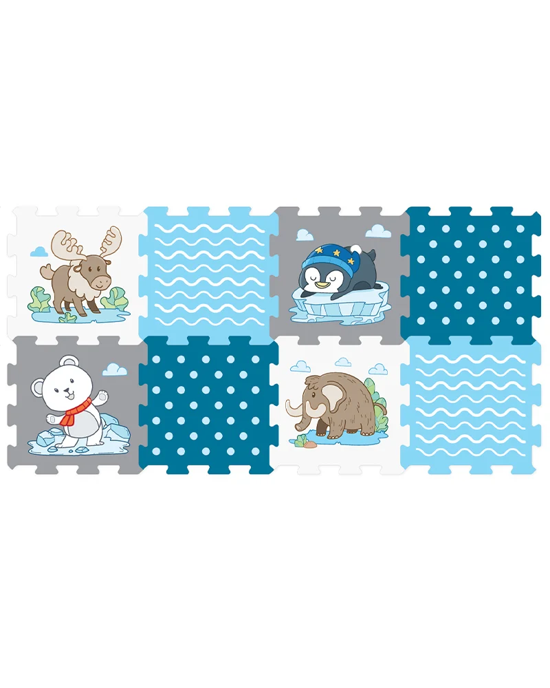 Sunta Tapis Puzzle Imprimé 8 Pièces - Animaux Arctiques