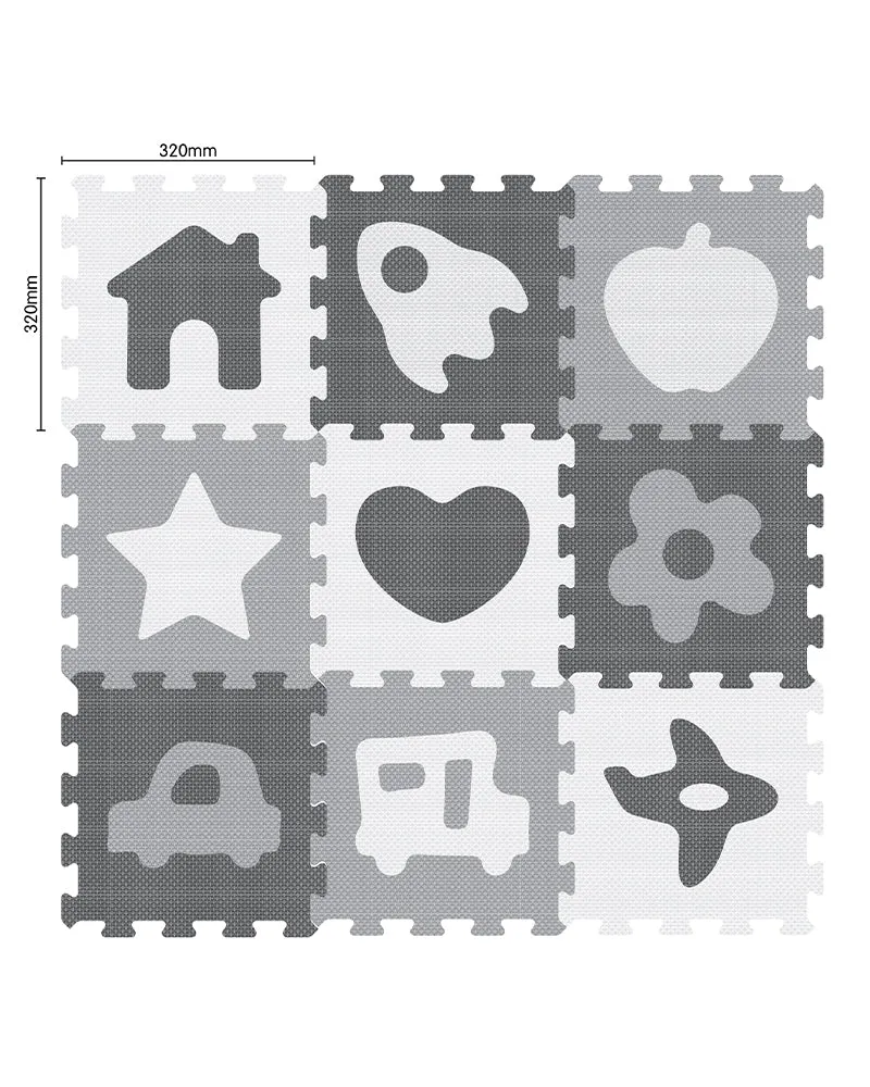 Sunta Tapis Puzzle Mix - Gris & Blanc