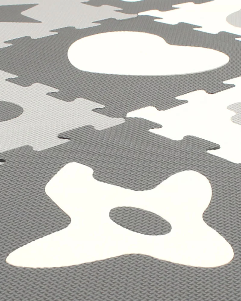 Sunta Tapis Puzzle Mix - Gris & Blanc