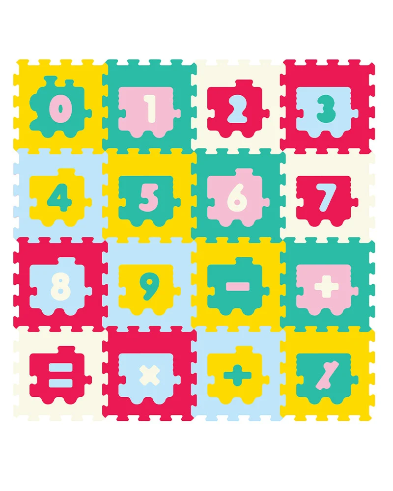 Sunta Tapis Puzzle Train à Numéros - Multicolore