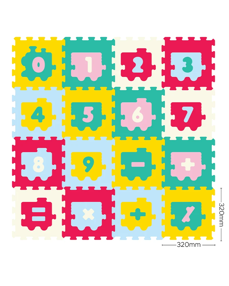 Sunta Tapis Puzzle Train à Numéros - Multicolore