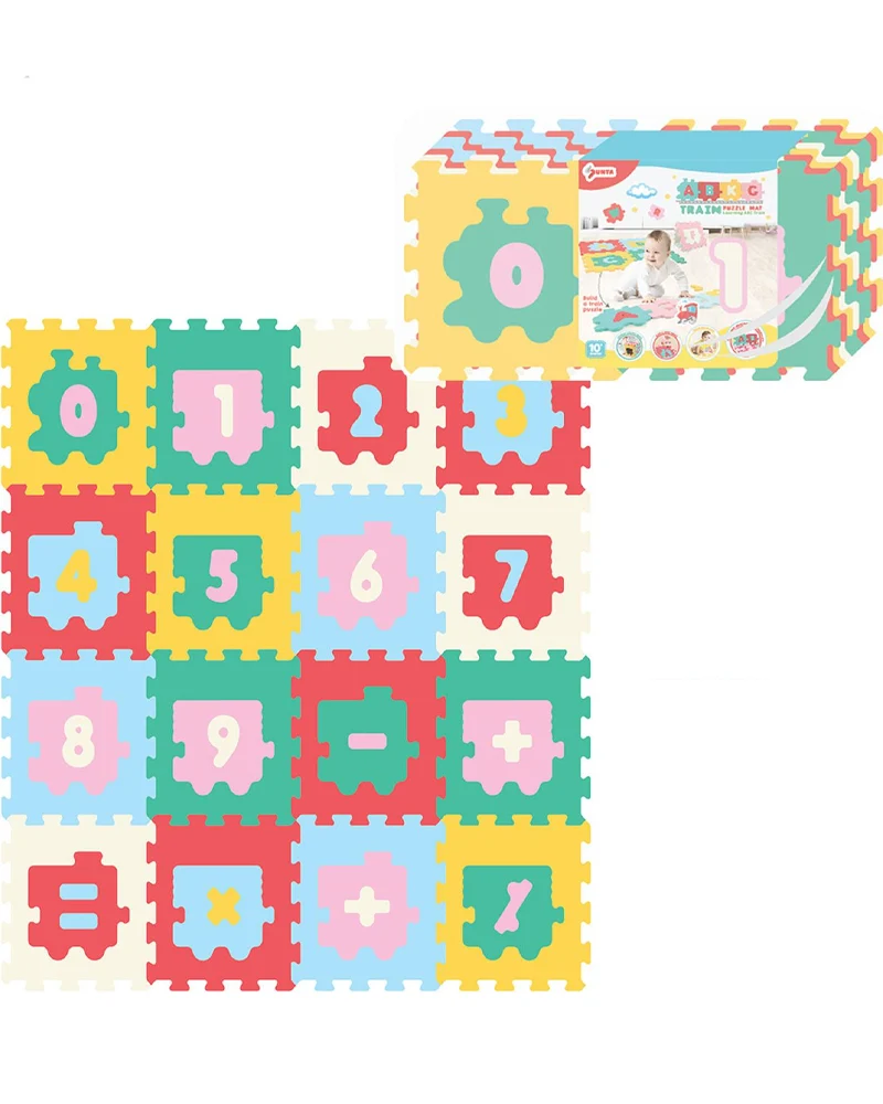 Sunta Tapis Puzzle Train à Numéros - Multicolore
