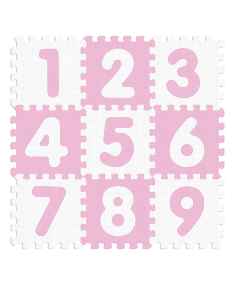 Sunta Tapis Puzzle Numéros Souple Antibactérien - Rose & Blanc