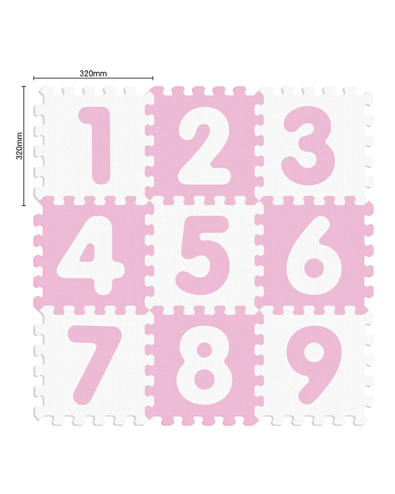 Sunta Tapis Puzzle Numéros Souple Antibactérien - Rose & Blanc