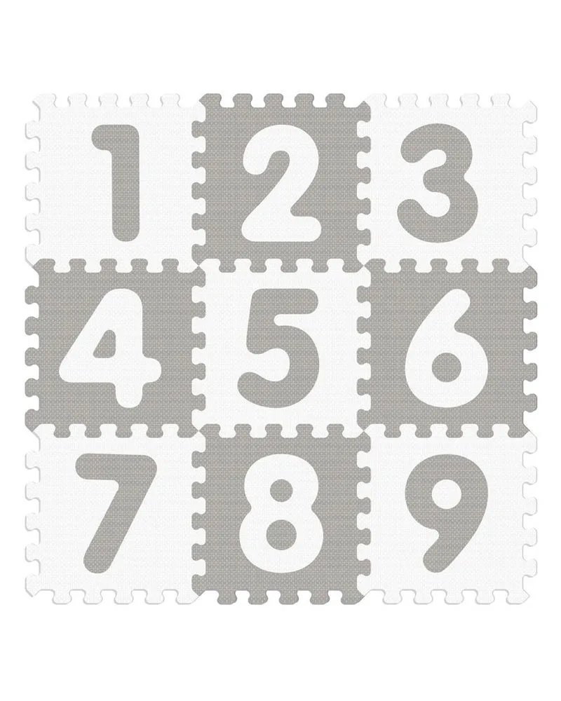 Sunta Tapis Puzzle Numéros Souple Antibactérien - Gris & Blanc