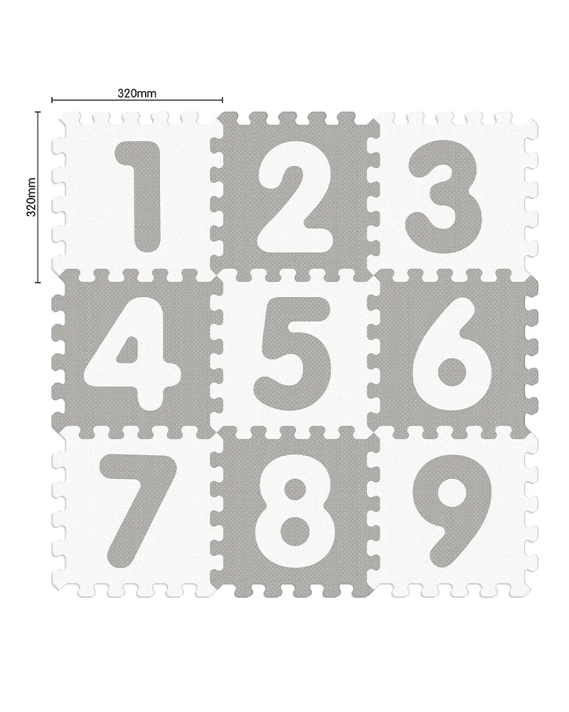 Sunta Tapis Puzzle Numéros Souple Antibactérien - Gris & Blanc