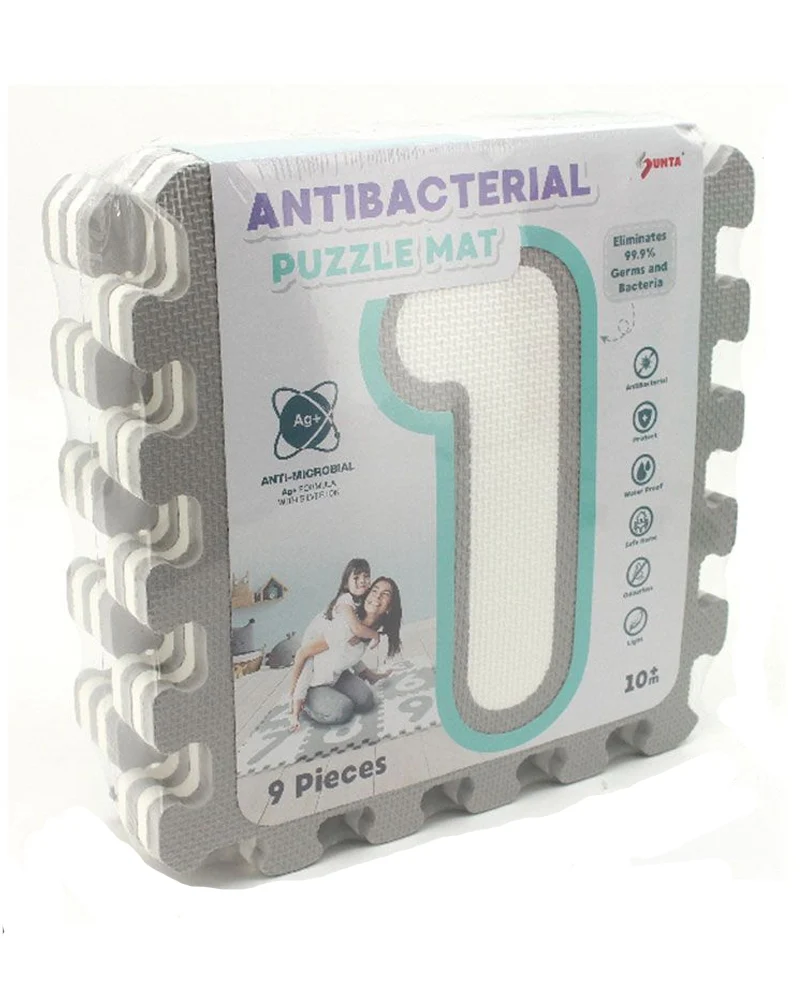 Sunta Tapis Puzzle Numéros Souple Antibactérien - Gris & Blanc