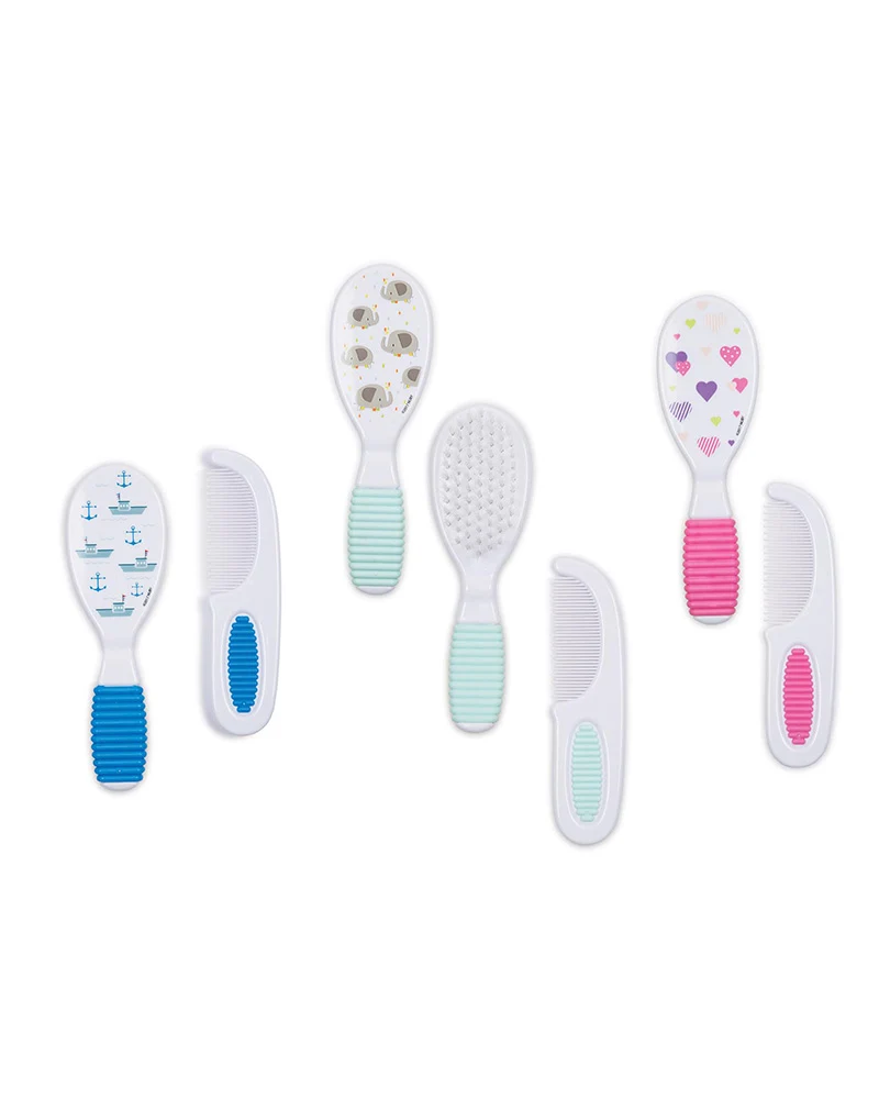 Set Brosse et Peigne Nuby 3m+ - Rose