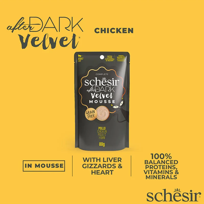Schesir After Dark Velvet Mousse Chicken Wet Cat Food In Mousse 80G