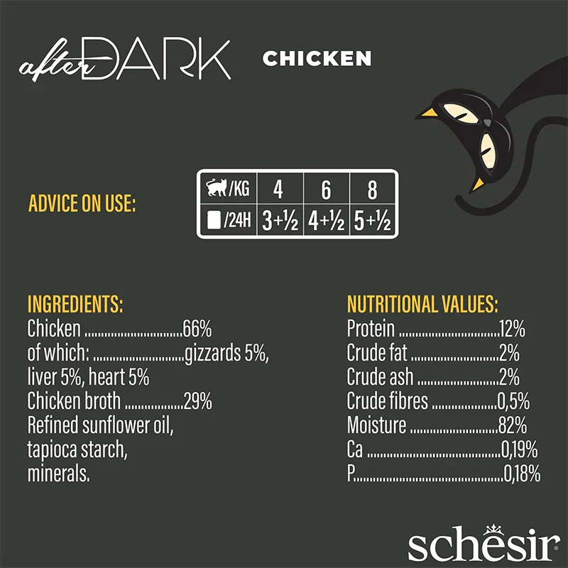 Schesir After Dark Wholefood In Broth Chicken Wet Cat Food 80G