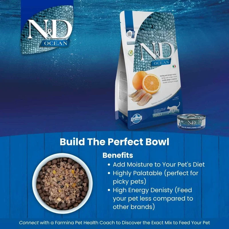 Farmina N&D Ocean Herring and Orange Adult Dry Cat Food