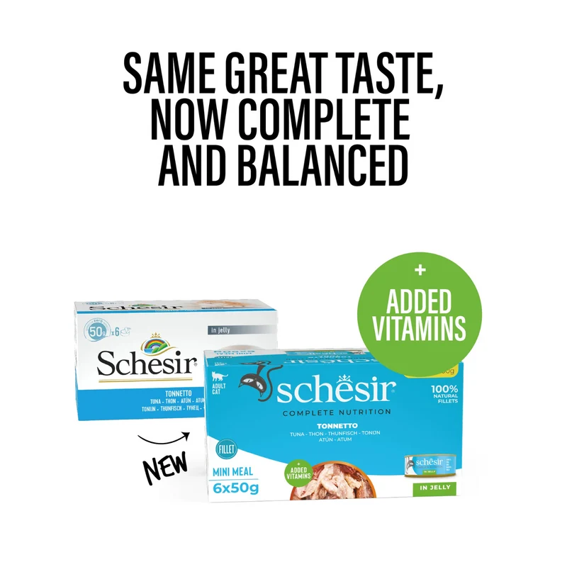 Schesir Complete Nutrition Multipack Tuna In Jelly Adult Wet Cat Food 6X50G