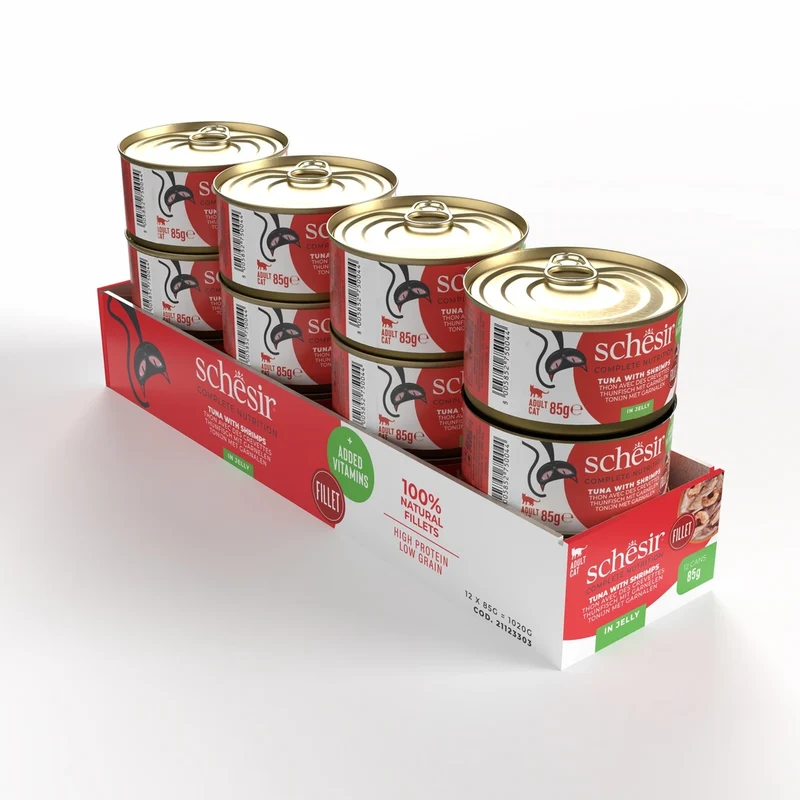 Schesir Tuna With Shrimps In Jelly Adult Wet Cat Food 85G