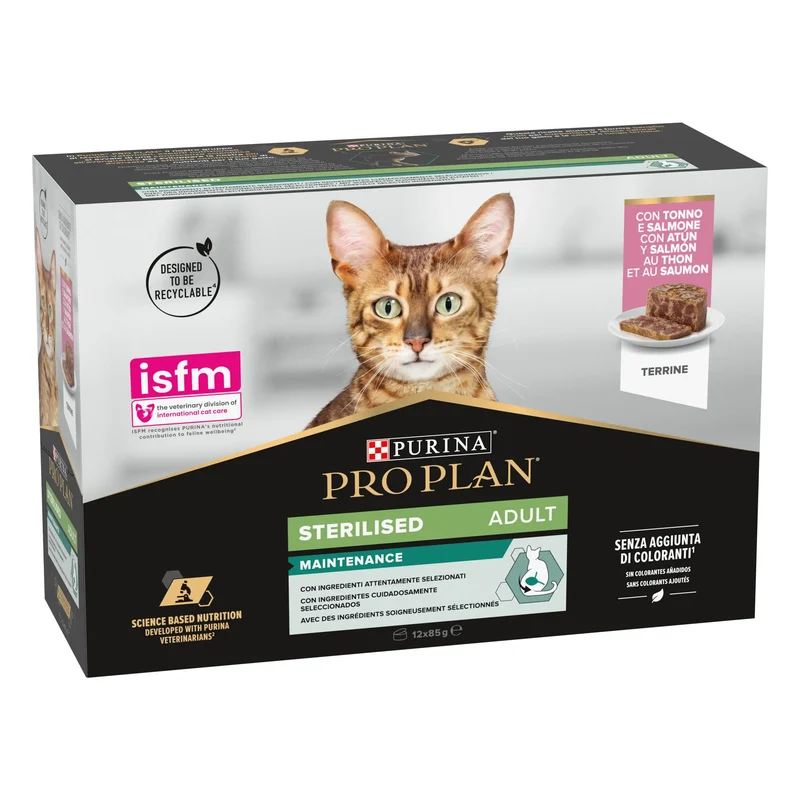 Pro Plan Cat Sterilised Salmón y Atún Pack 12X85 g
